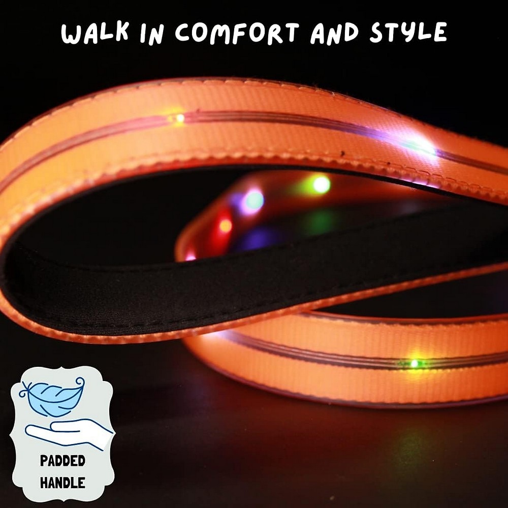 lesă pentru câini cu led, reîncărcabilă prin usb, cu lățime de 2,5 cm, lesă pentru animale de companie, mod cu 3 lumini, bliț rapid rapid, bliț lent 2025 - $28.99 –P6