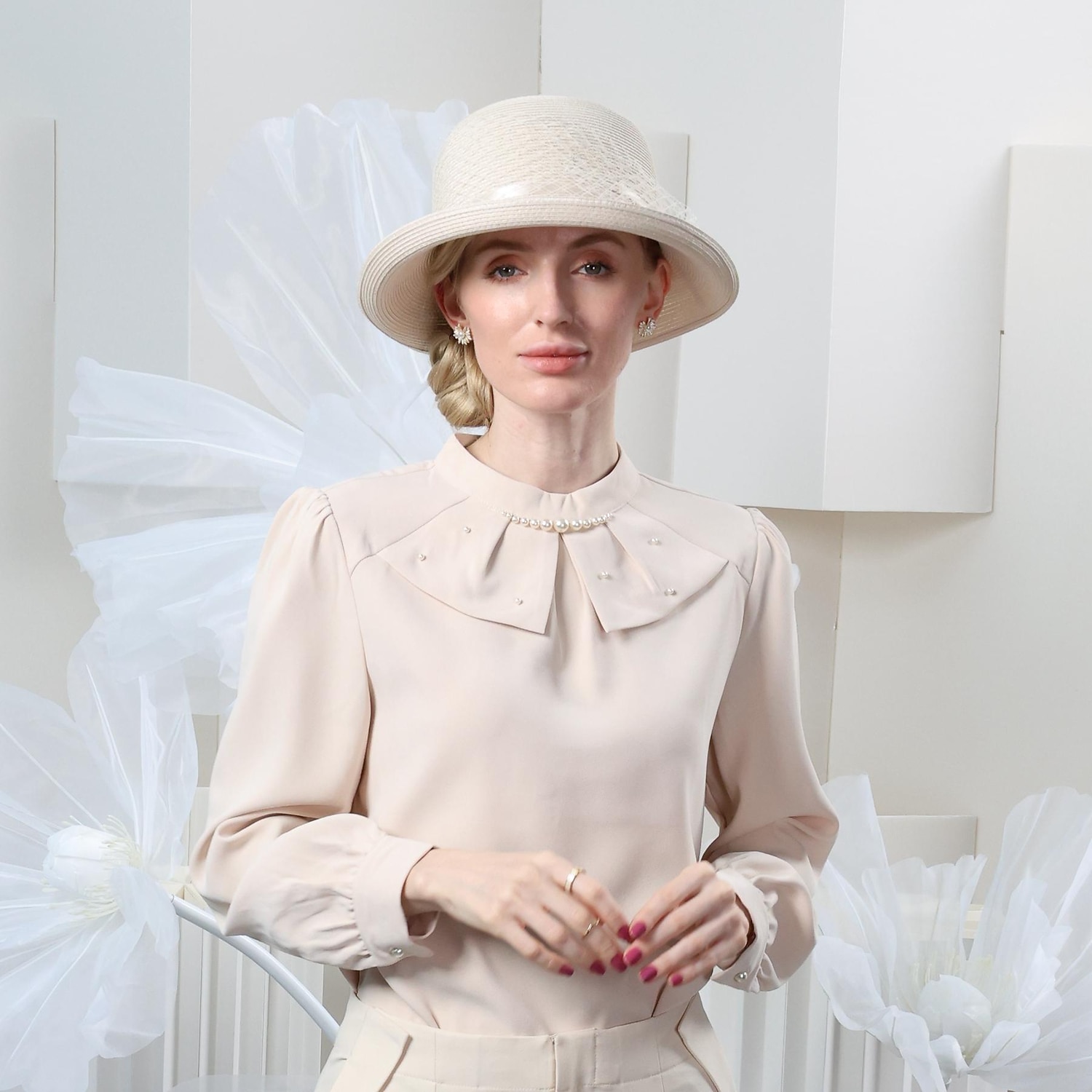 cappelli in fibra bombetta / cappello a cloche cappello a secchiello cappello floscio protezione solare classica da vacanza con copricapo in tulle copricapo del 2025 a $31.99 –P7