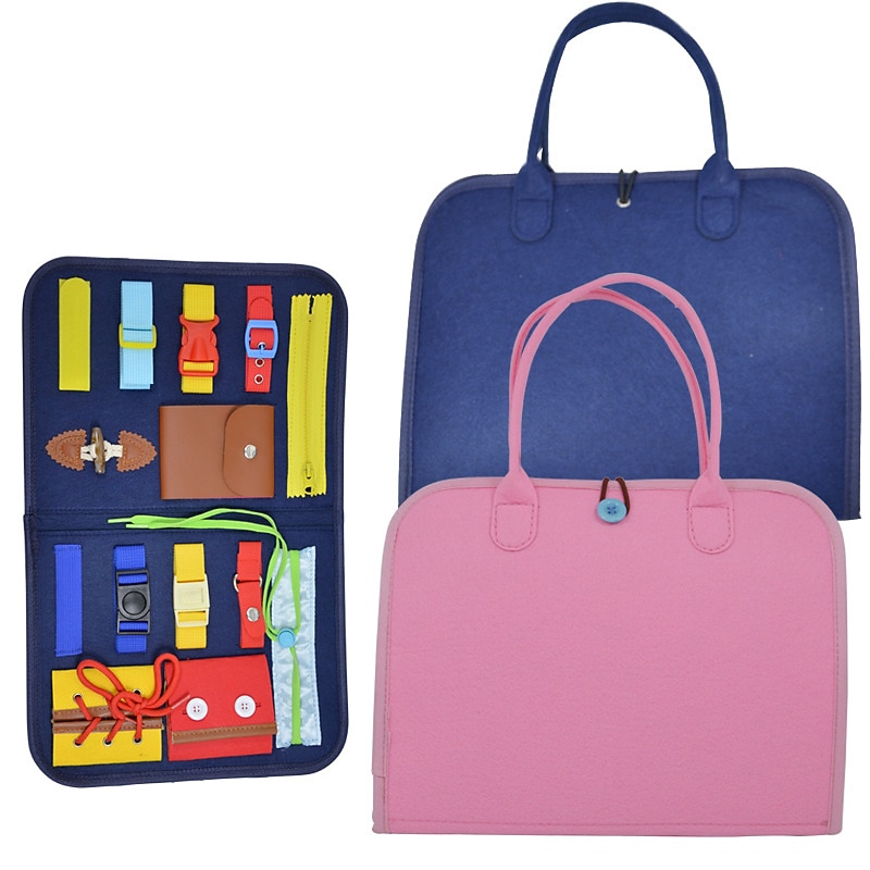 Juguetes Montessori tablero de labores de fieltro bolsa rompecabezas de educación temprana tablero de aprendizaje capacitación Montessori para niños pequeños Materiales de enseñanza Regalo de Navidad 2026 - $37.99 –P15