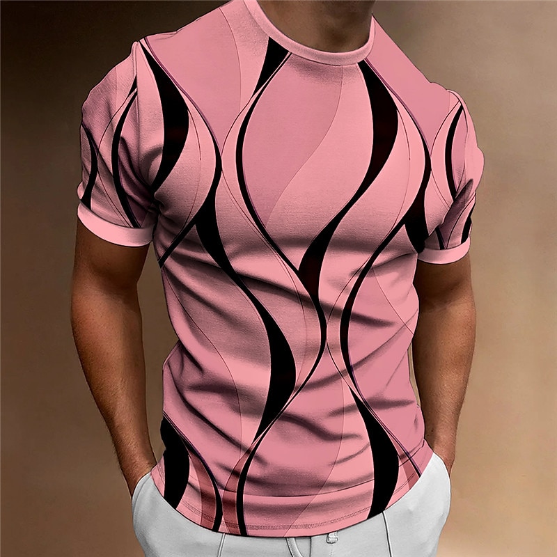 Voor heren Grafisch Abstract T-shirt Korte mouw T-shirt 3D-afdrukken Strakke ronde hals Overhemd Vintage Modieus Ontwerper Buiten Dagelijks Sport Zwart Blauw Rood Lente zomer Kleding S M L XL 2XL 3XL 2025 - $17.99 –P5