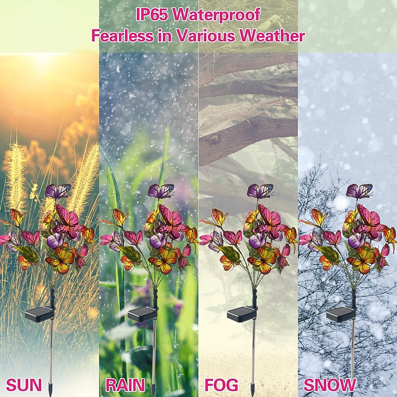 Solar led kleurrijke vlindergazonverlichting - waterdichte pad- en tuinverlichting, boomverlichting plug-in voor kerst, bruiloft en villatuindecoratie 2026 - $29.99 –P3