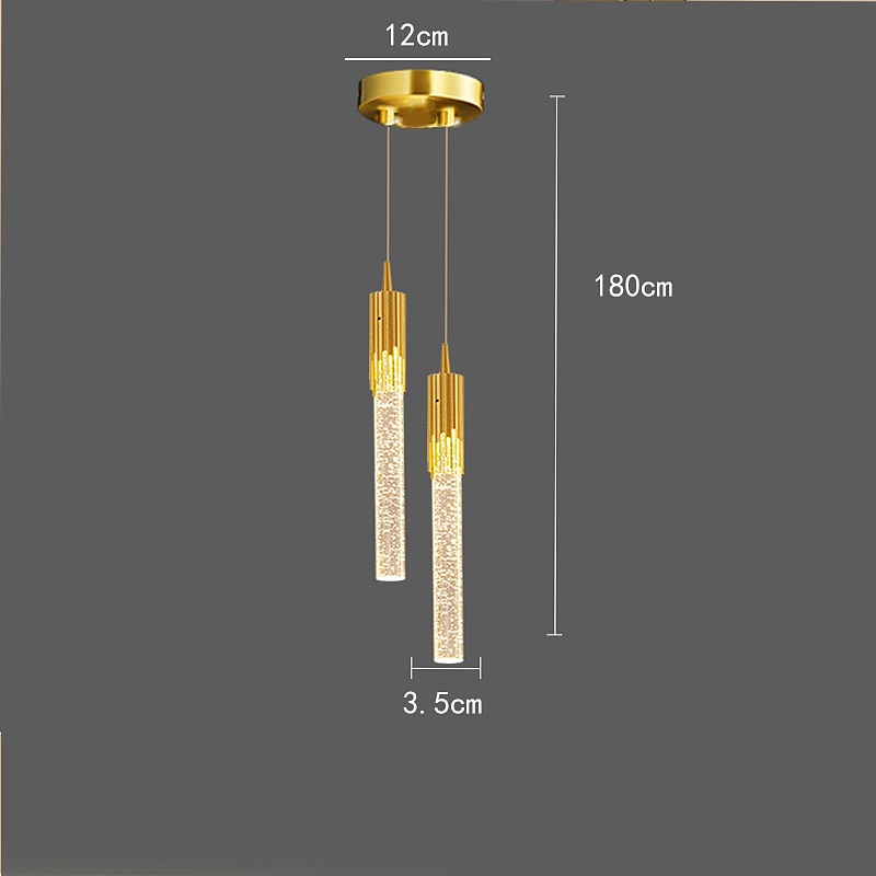 lampada a sospensione a led dimmerabile 1/2/4/5/8 testa lampada moderna in cristallo per isola da cucina, illuminazione a sospensione regolabile per isola cucina, lampadario a led in oro nero per sala del 2025 a $490.49 –P2
