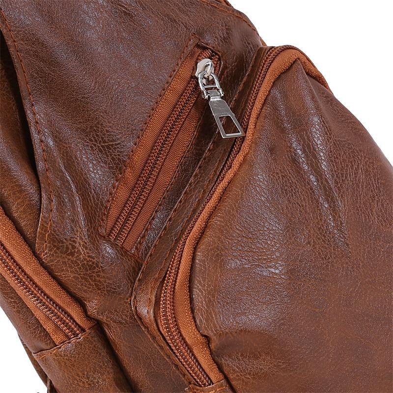 Fashion Men's Casual Crossbody Pouch PU Leather Shoulder Bag Leisure Chest Pack 2025 - $14.99 –P12