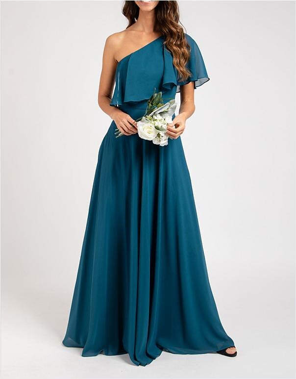 A-Line Wedding Guest Dresses Empire Dress Wedding Guest Floor Length  Sleeveless One Shoulder Wednesday Addams Family Cotton Backless with  Ruffles 2023 2026 - $117.99