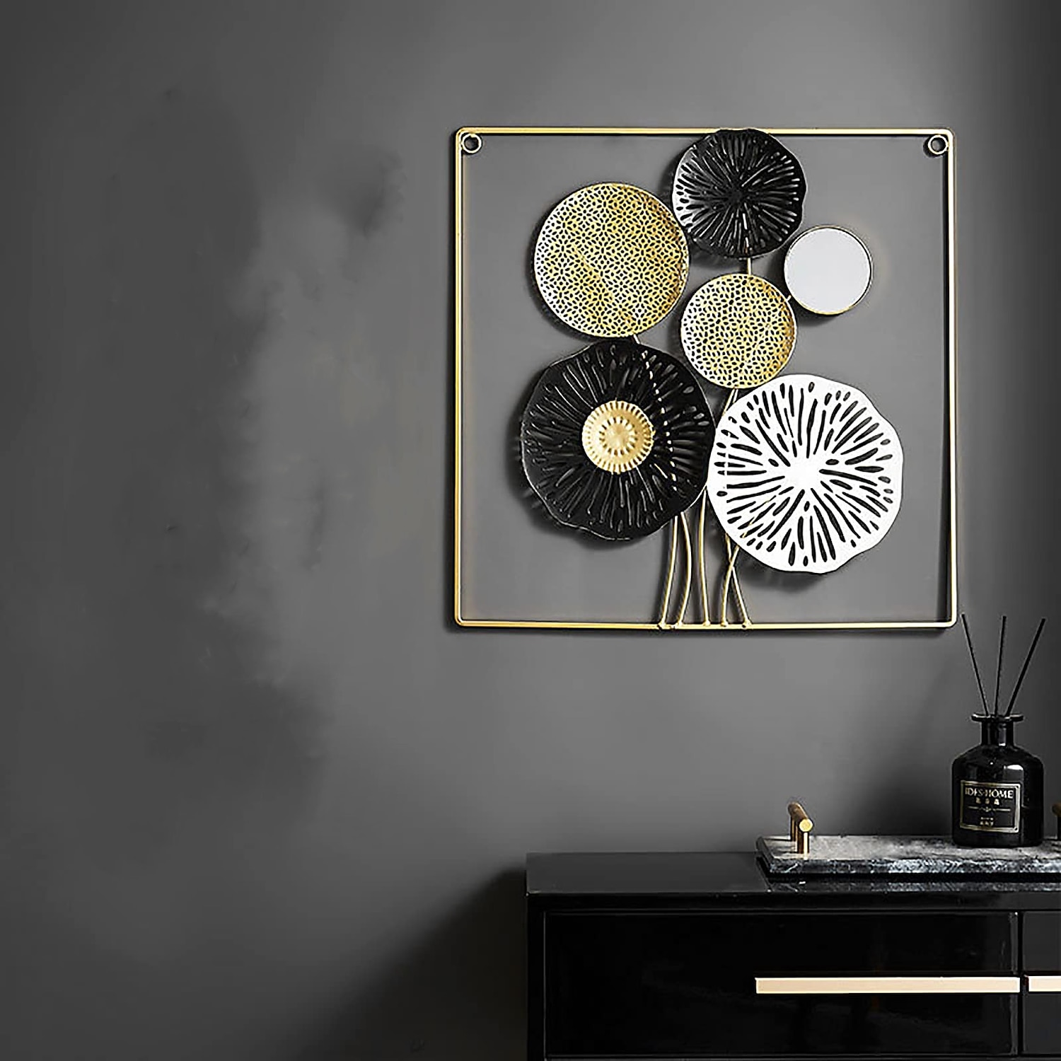 Décoration murale 1pc, décoration murale en métal conçue avec une feuille de lotus, décoration murale suspendue rustique, art mural en métal de ferme, décoration murale moderne pour le bureau de la chambre à coucher du salon de 2025 ? $38.99 –P10