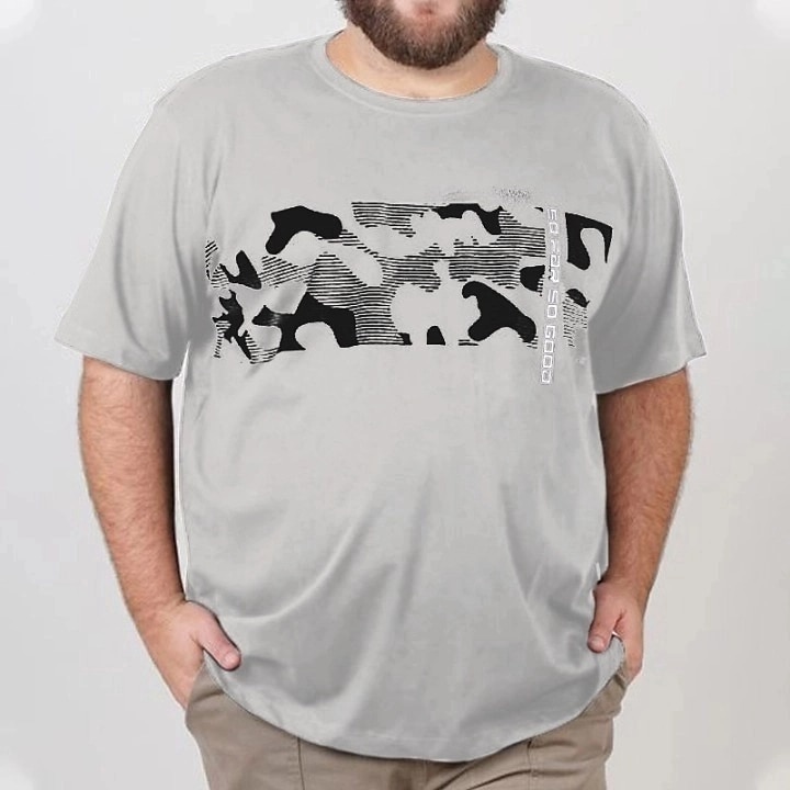 Hombre Talla Grande Grande Alto Camiseta Tee Cuello redondo Negro Blanco Azul Marino Mangas cortas Exterior Noche Estampado Letra camuflaje Ropa Mezcla de Algodón Ropa de calle Elegante Casual 2026 - $13.49 –P1