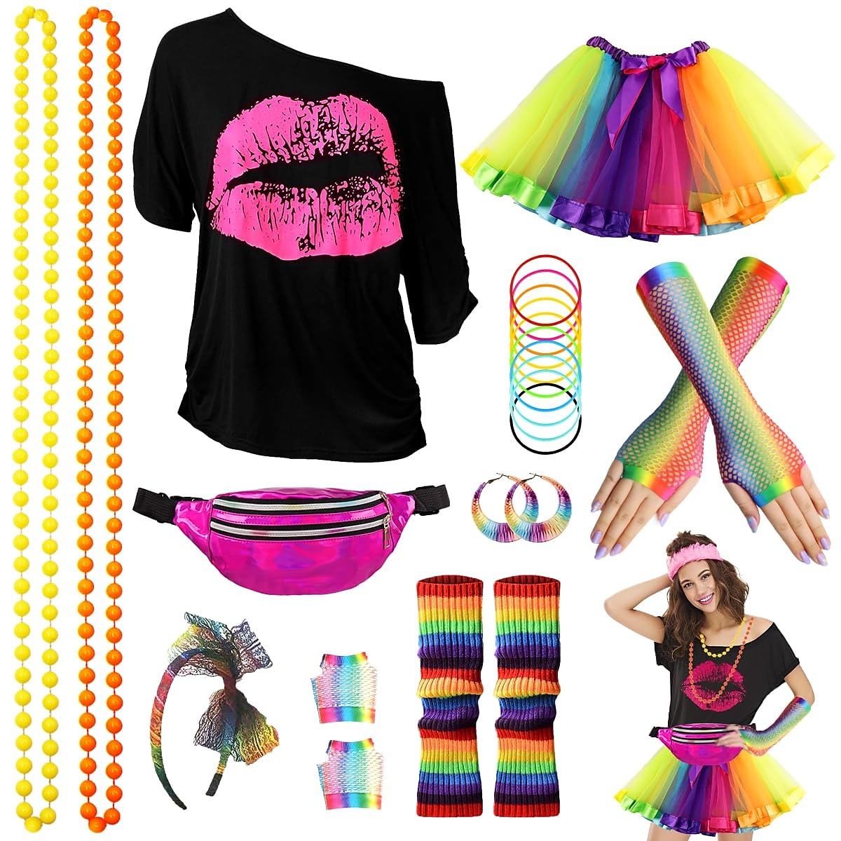 Karnevaali 2026 Karnevaali puku Cosplay-Asut Asut Disko Retro / vintage Disko 1980 luku Aikuisten Naisten Karnevaali Naamiaiset Juhlat Pride-paraati Pride-kuukausi Pukeudu 2026 - $46.99 –P10