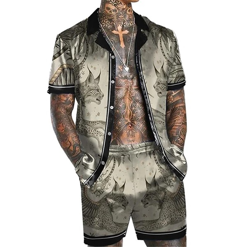 Per uomo Animale Stampe Grafiche Set di camicie Camicia Set Camicia Camicia hawaiana estiva Maniche Corte Colletto cubano Moda Streetwear Designer All'aperto Streetwear Casuale Stampato Estate del 2025 a $31.99 –P1