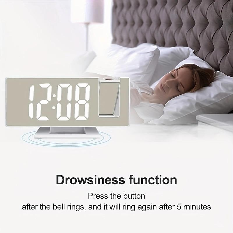 nouvelle horloge de projection led multifonctionnel réveil numérique horloge électronique photosensible automatique avec usb plug-in transfrontalier de 2025 ? $22.99 –P6