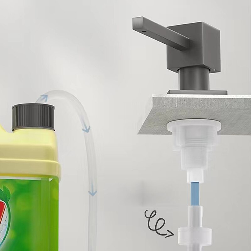 2026年 ソープディスペンサー ステンレススチール、カウンター下延長チューブキット付き、キッチンカウンタートップ内蔵シンクソープディスペンサー、17オンスボトル付き、ほとんどの石鹸容器22/26/28mmに適合します。  コレクション – $56.99 –P2