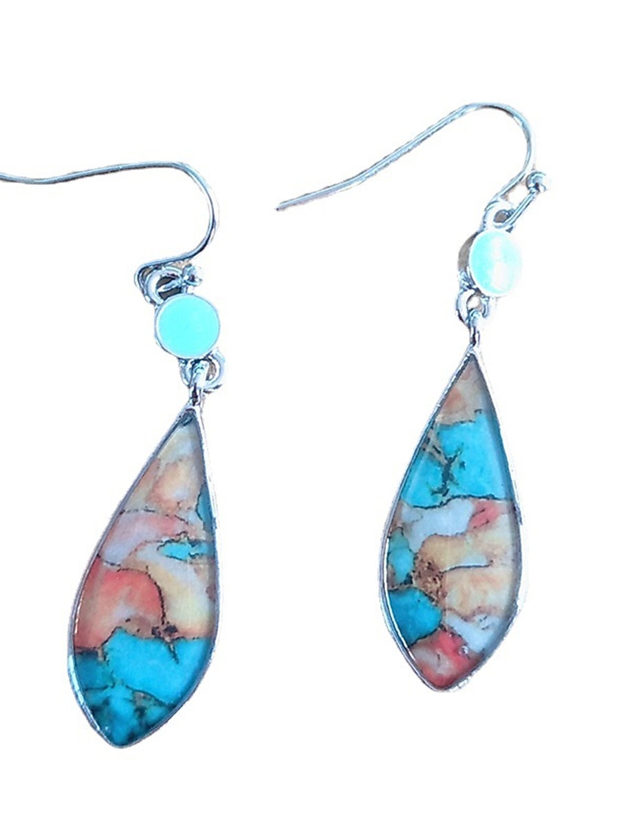 Mujer Pendientes Estilo Étnico Exterior Bloque de color Arete 2025 - $11.99 –P10