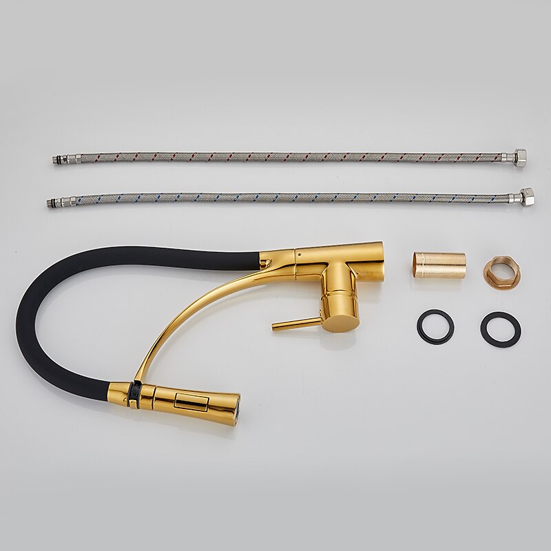 rubinetti da cucina a scomparsa rubinetti miscelatori per lavello, rubinetti in ottone per tubi flessibili girevoli a 360 gradi, maniglia singola con tubo dell'acqua calda e fredda del 2025 a $145.99 –P1