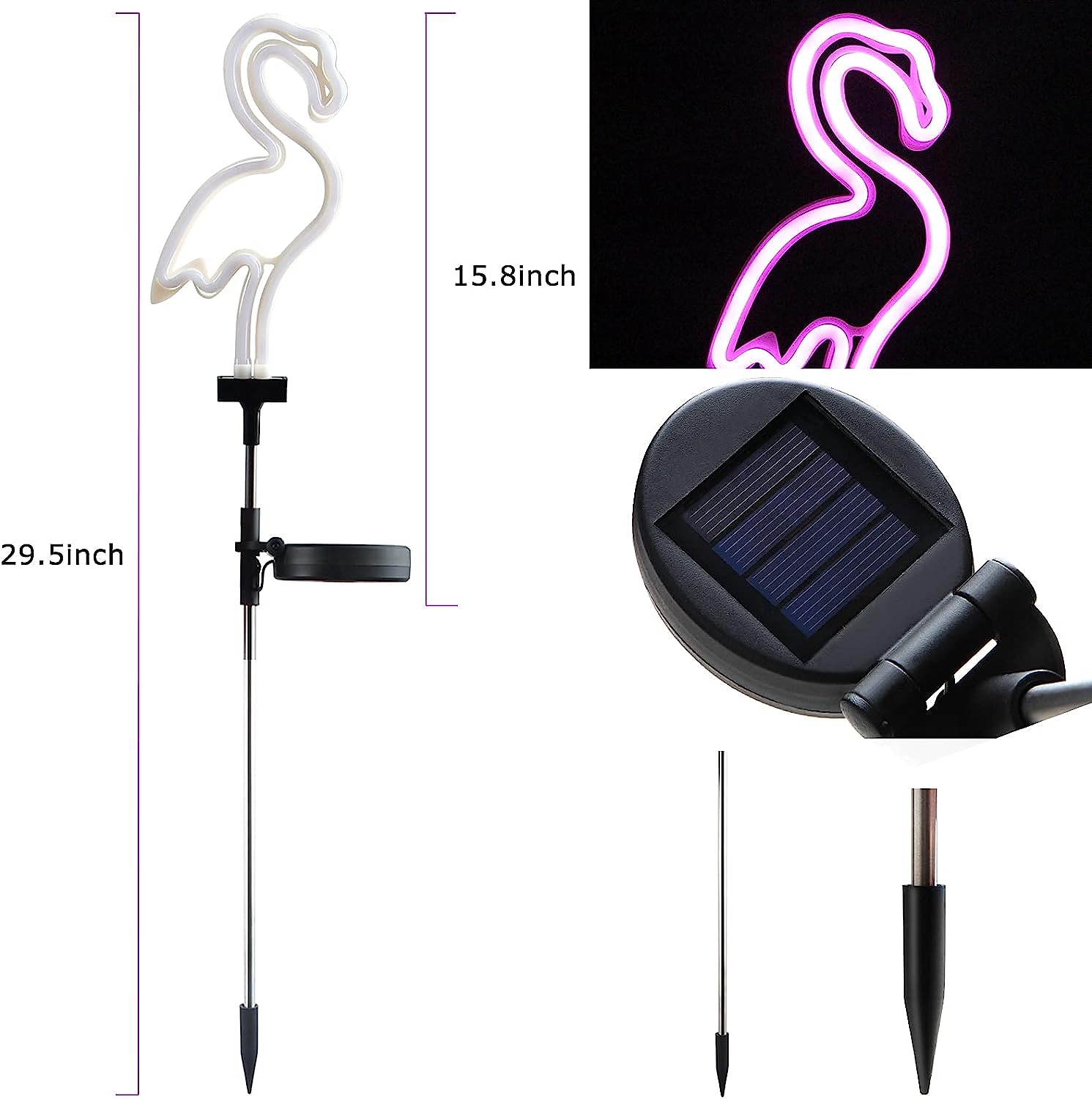 Solar Garden Lights Outdoor Lights Cactus/Flamingo Neon Lights Waterproof Outdoor Lights for Garden Patio Yard Pathway Decoration 2025 - $23.99 –P2