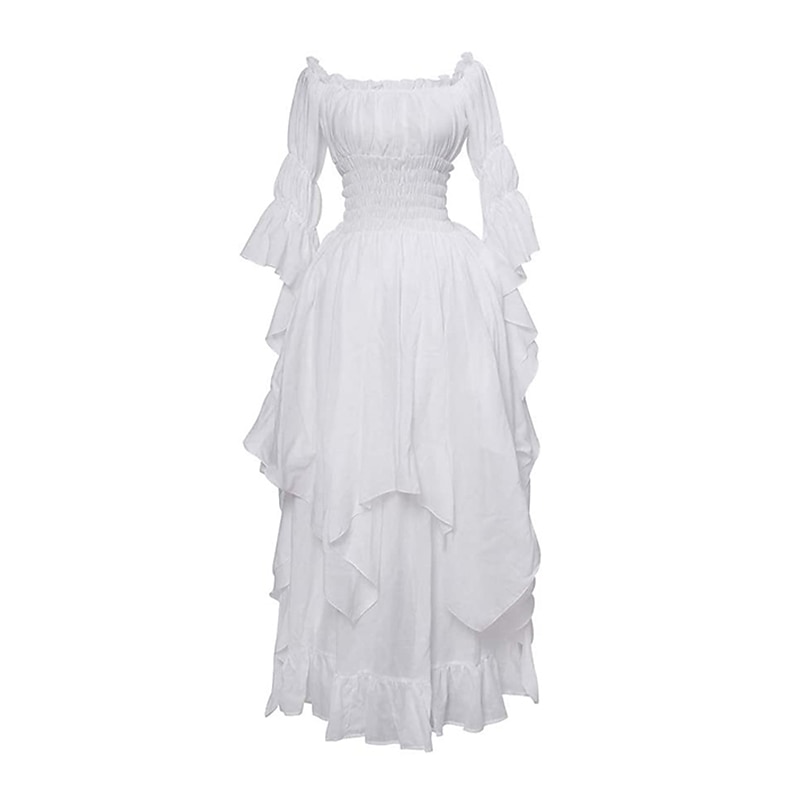 Vintage Gotico Medievale Vestito Costume Cosplay Abito ispirato alla Reggenza Manica del polsino svasato Vichingo Elfico Per donna Celtico Costumi da pirata Fantasia Halloween Mascherata Performance del 2025 a $38.99 –P6