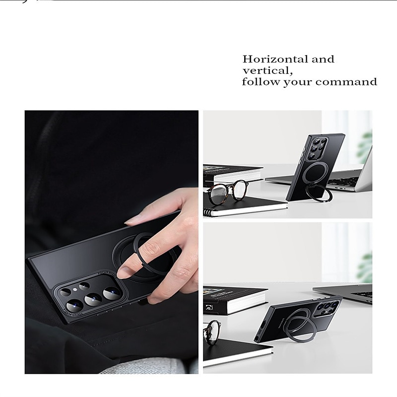 Phone Case For Samsung Galaxy S24 S23 Ultra Plus S23 S25 Ultra Magnetic Adsorption With Magsafe with Stand Holder Magnetic Full Body Protective TPU 2025 - $27.99 –P11
