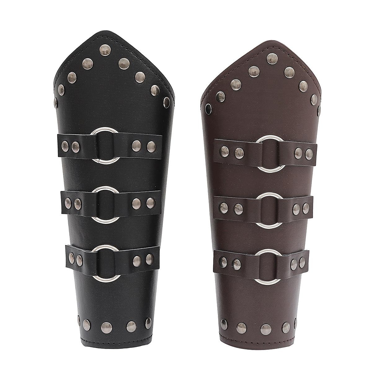 Punk & Gothic Medieval Renaissance Masquerade Wristband Ren Faire Warrior Knight Ritter Viking Drawstring Archery Men's Women's Viking Halloween Carnival Performance Stage Masquerade Adults' Bracers 2025 - $16.49 –P1