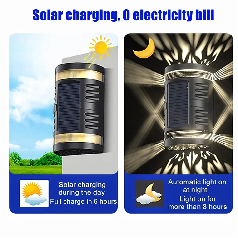 Solar LED Outdoor Wall Lamp Waterproof Garden Decor Light for Balcony Courtyard Landscape Street Garden Wall Light 2025 - $13.99 –P8