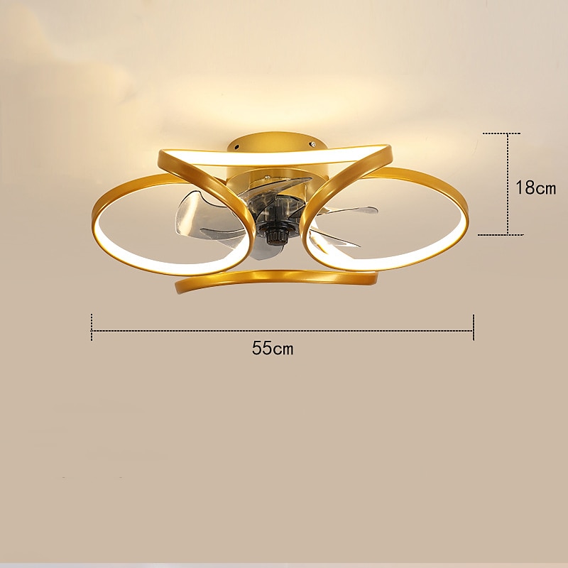 LED Ceiling Fans Dimmable with Remote Contral Flower Design 55cm Flush Mount Ceiling Lamp Acrylic Lampshade Chandelier Bedroom Living Room 2025 - $215.89 –P1