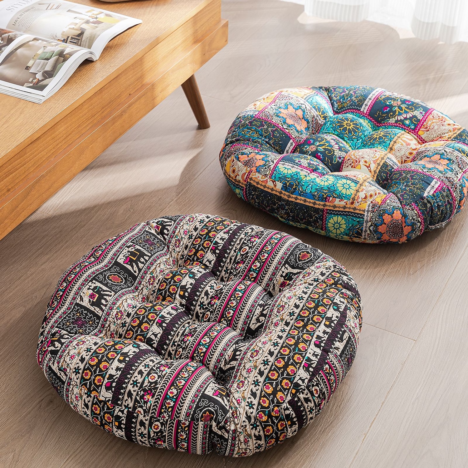 Boho Floor Pillow,Square Floor Seat Cushions Tatami Large