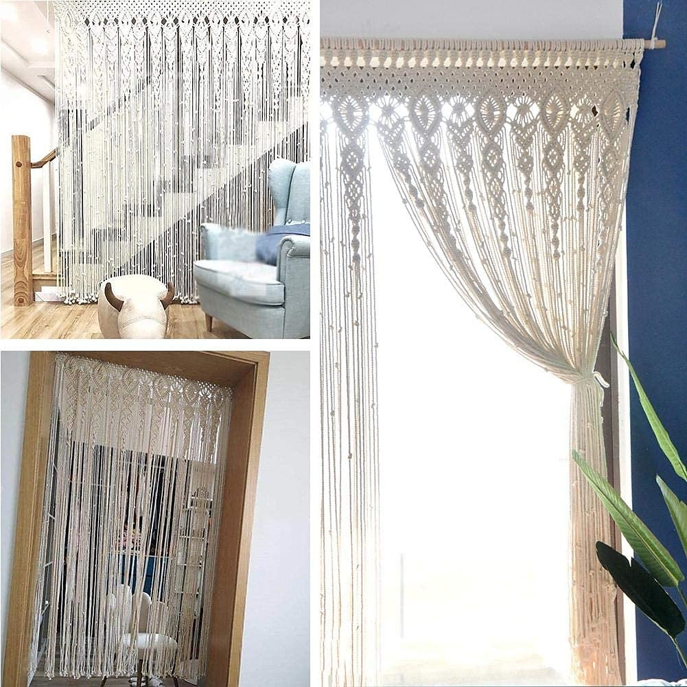 boho dveřní záclonová tyč kapsa drapérie farma květina do koupelny hotel kuchyně obývací pokoj okenní závěs, dveře kuratin, dívčí ložnice kaskáda 2025 - $68.99 –P4