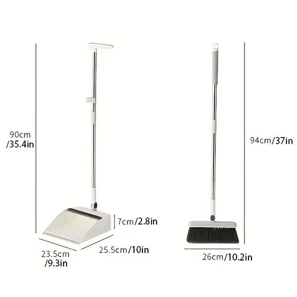 1 set / 2 pezzi set di scopa e paletta per la casa, set combinato di scopa e paletta verticale, spazzare i peli di animali domestici del pavimento in legno della cucina dell'ufficio, prodotti per la del 2025 a $41.99 –P2