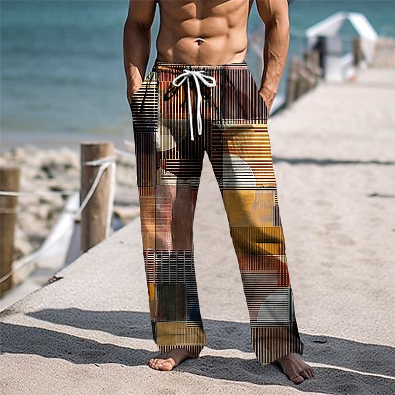 Men's Trousers Summer Pants Beach Pants Drawstring Elastic Waist