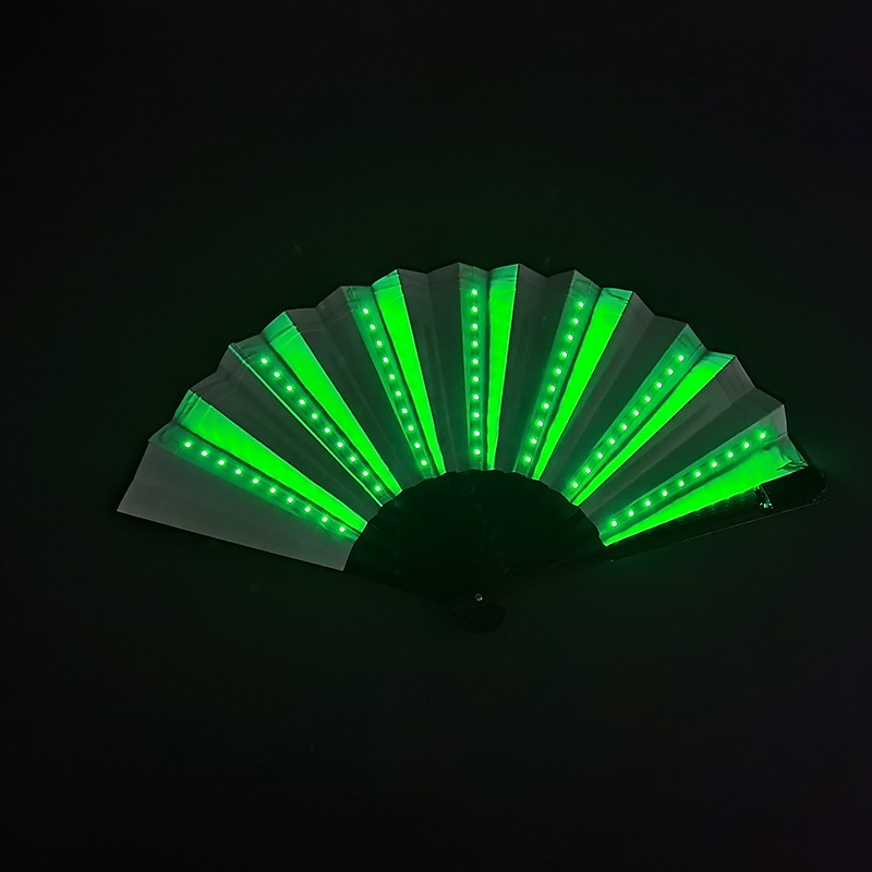 glöd fällbar led fläkt dansljus nattshow dj fluorescerande bar nattklubb fest presenter halloween dekoration färg växlande fläkt 2025 - $19.99 –P6