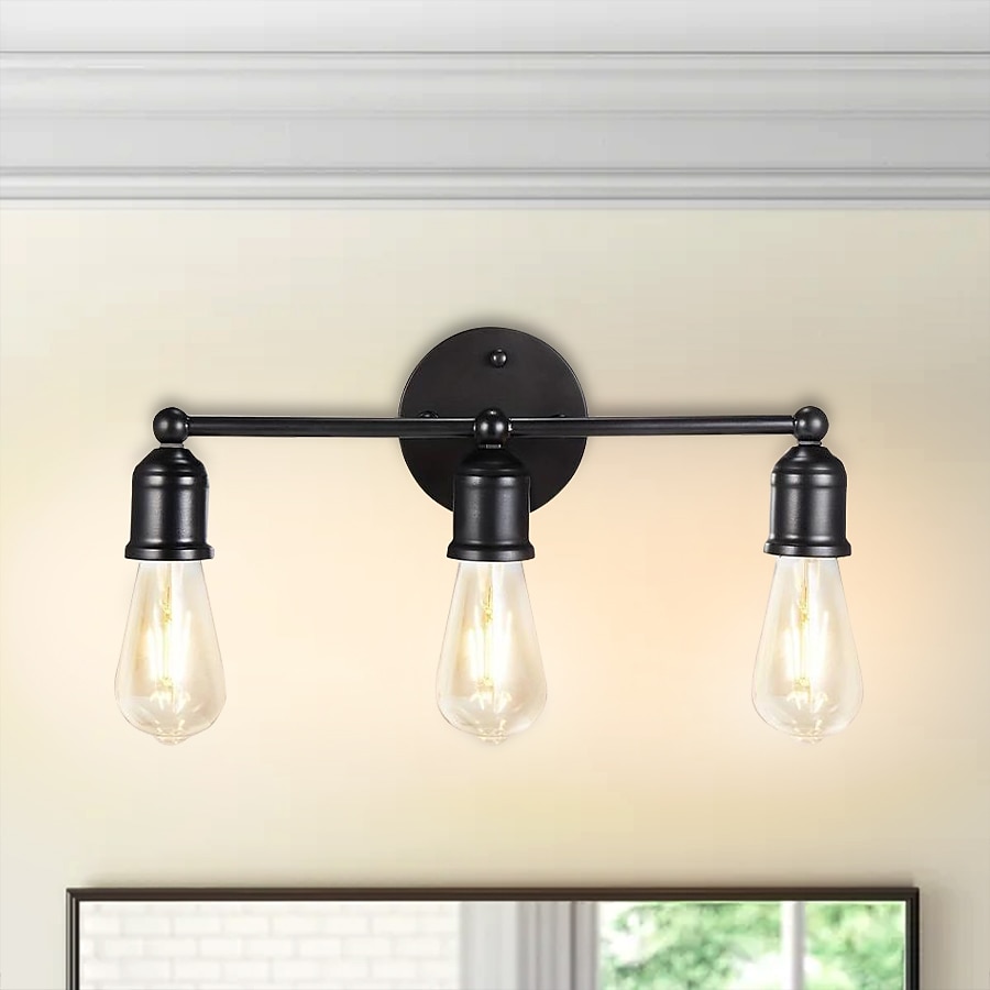 modern fekete smink világító készlet - 3 fényű fürdőszobai fali lámpa tükörhöz, konyhához, hálószobához és nappalihoz 2025 - $42.99 –P4