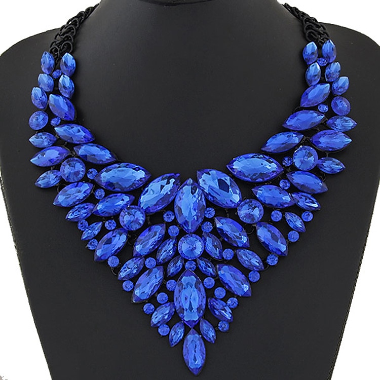 1st statement halsband kristall halsband för kvinnors bröllopsfest kväll legering retro alfabet form dyrbar 2025 - $25.99 –P1