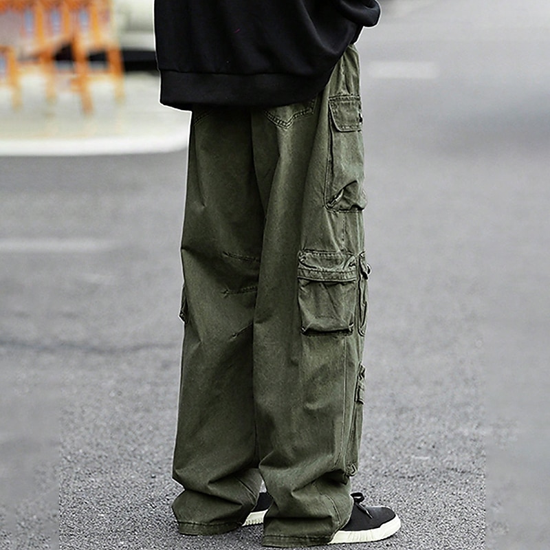 Men's Cargo Pants Cargo Trousers Flap Pocket Plain Comfort Breathable Outdoor Daily Going out Fashion Casual Army Green 2025 - $37.99 –P5