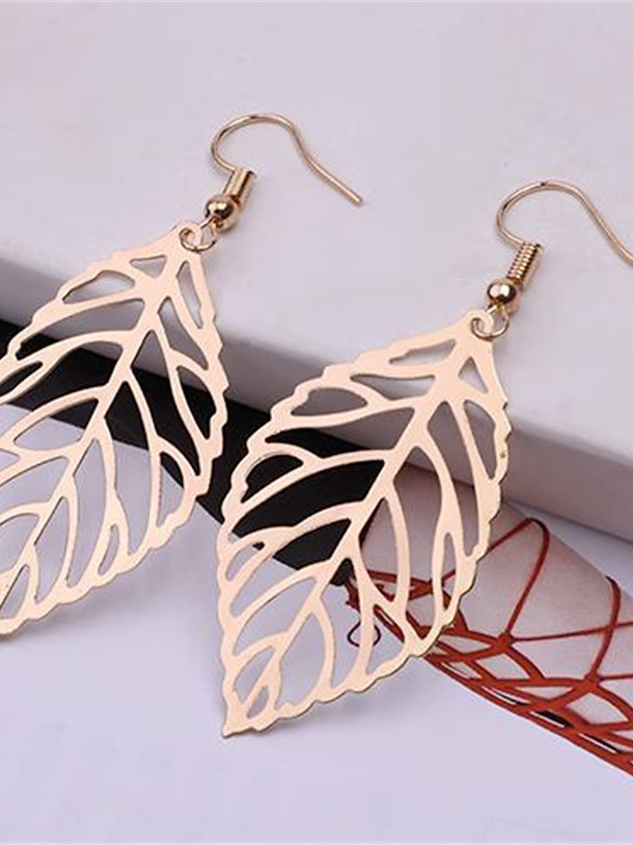 2025年 女性用 イヤリング・ピアス ファッション アウトドア リーフ柄 イヤリング コレクション – $8.49 –P7