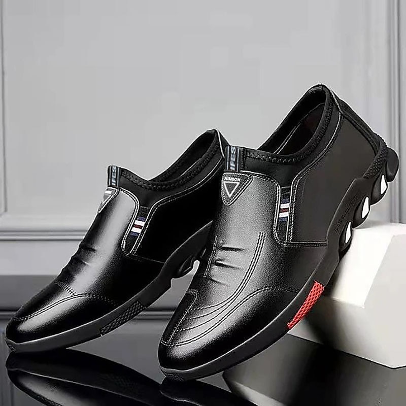heren instappers voor casual schoenen – bruine kunstleren ademende wandelschoenen met flexibele zool – lichtgewicht modieuze sneakers voor dagelijks gebruik en reizen 2025 - $19.99 –P5