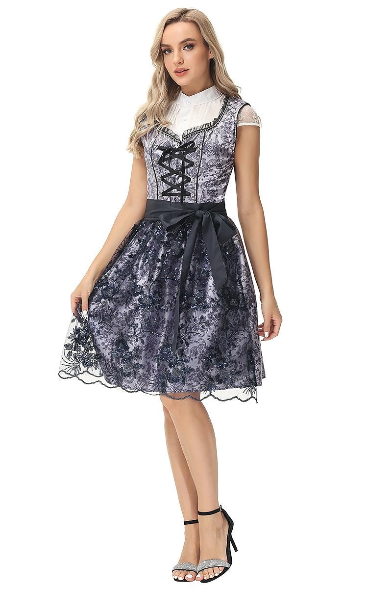Oktoberfest Dirndl Trachtenkleader Oktoberfest / øl bayerske bayerske Wiesn Tradisjonell stil Enger Dame Tradisjonell stil klut Genser Kjole Forkle 2025 - $52.99 –P2