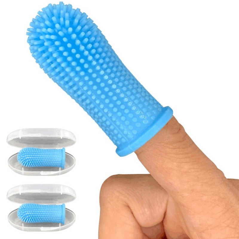 chien super doux pet doigt brosse à dents nettoyage des dents silicone brosse à dents outil chien chat nettoyage de 2025 ? $15.49 –P5
