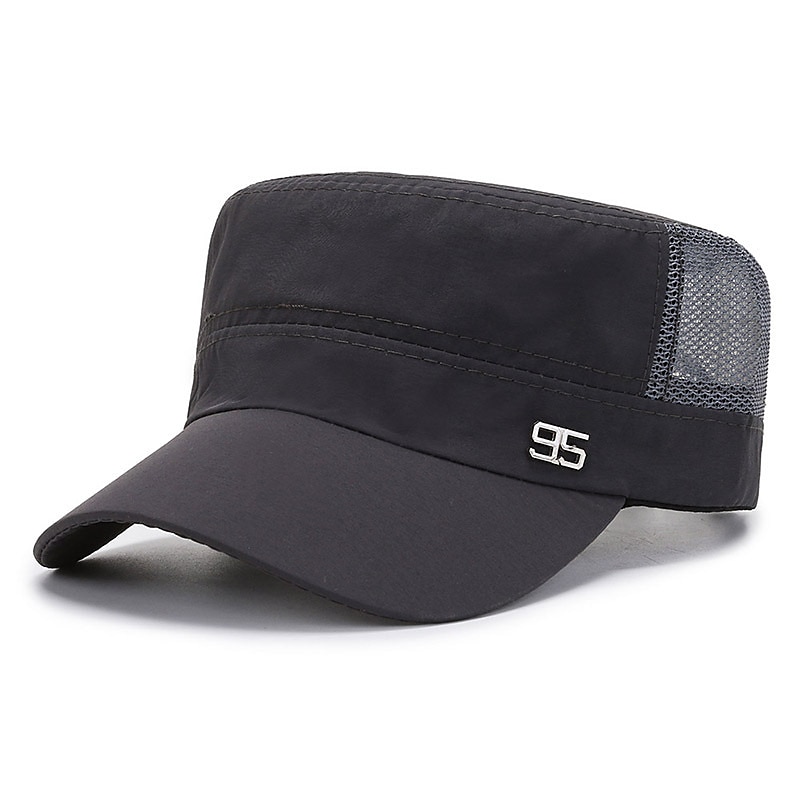 Men's Military Cap Cadet Hat Black Deep Blue Polyester Travel Beach Outdoor Vacation Plain Adjustable Sunscreen Breathable 2025 - $16.49 –P10