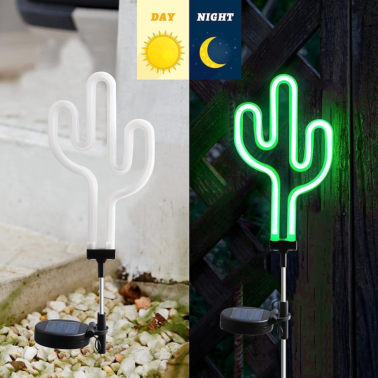Solar Garden Lights Outdoor Lights Cactus/Flamingo Neon Lights Waterproof Outdoor Lights for Garden Patio Yard Pathway Decoration 2025 - $23.99 –P5