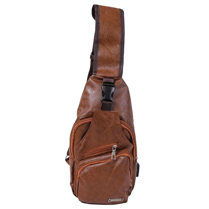 Fashion Men's Casual Crossbody Pouch PU Leather Shoulder Bag Leisure Chest Pack 2025 - $14.99 –P2