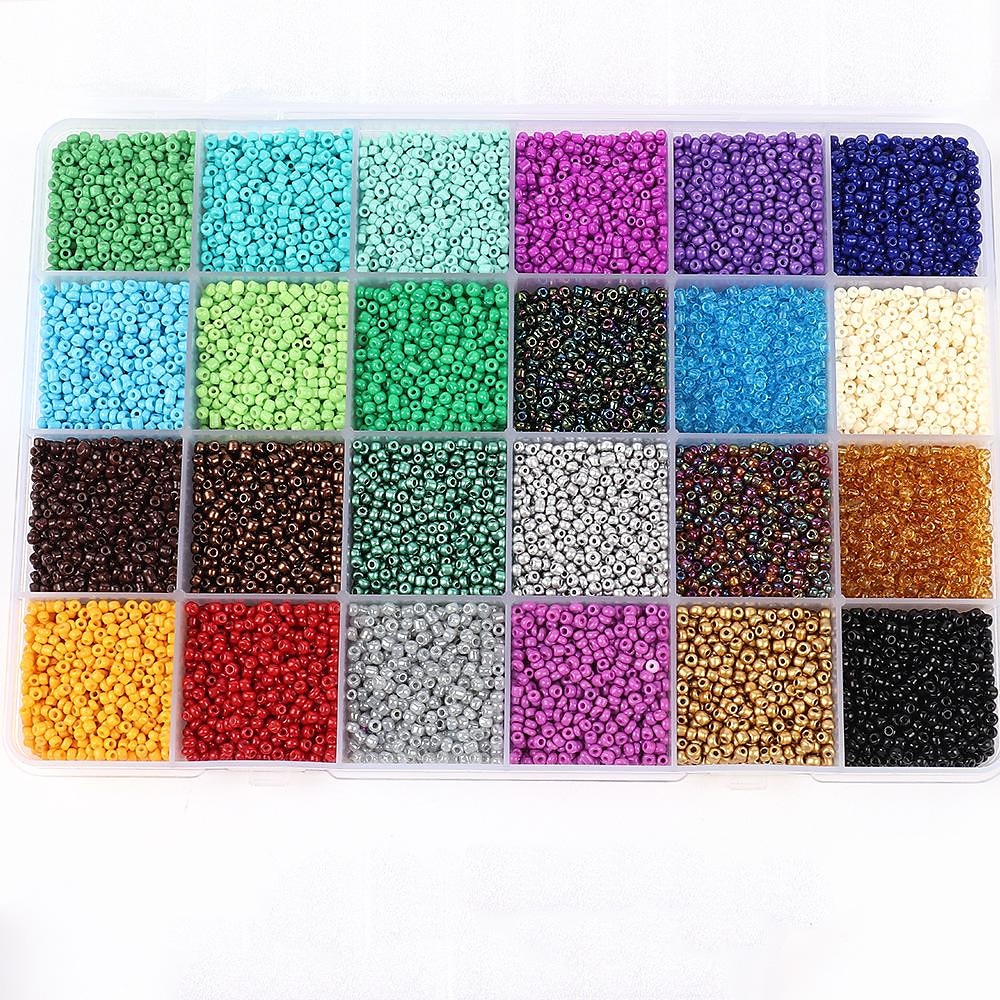 36000pcs perles de rocaille en verre 2mm perles 48 couleurs 12/0 petites perles de bracelets et 260 perles de lettre pour l'artisanat de fabrication de bijoux, kit de fabrication de bracelets de 2025 ? $26.99 –P7
