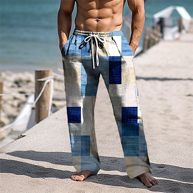 Men's Trousers Summer Pants Beach Pants Drawstring Elastic Waist