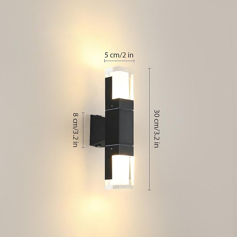 LED-Sensor-Wandleuchte, Wandleuchte für den Außenbereich, Wandleuchten aus schwarzem Metall, Up-Down-Wandleuchten, Wandlaterne aus Aluminium, wasserdichte IP65-Scheinwerfer, Nachtlampen für Veranda, Terrasse, Garten, 85–265 V 2025 - $66.99 –P4