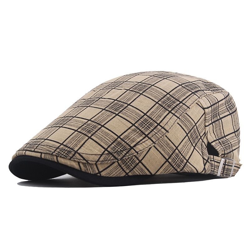Dla obu płci Kaszkiet Czarny Biały Poliester Retro Podróże Styl plażowy Na zewnątrz Urlop Kratka Regulowany Moda 2025 - $13.99 –P8