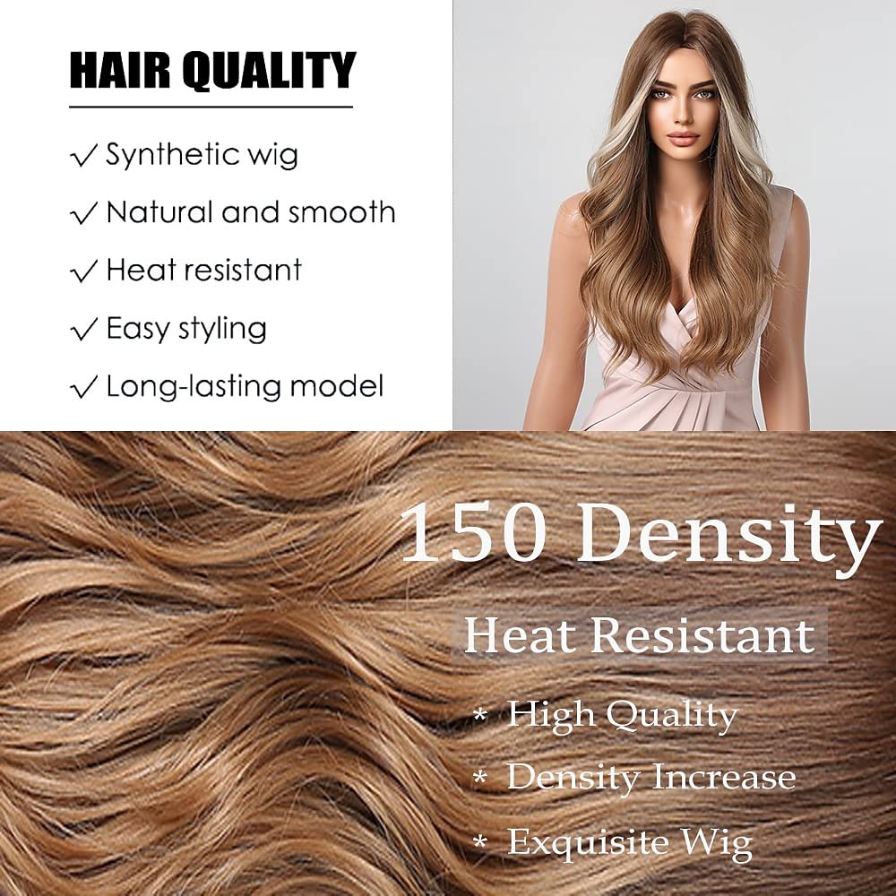 Barbiecore Movie Wigs Blonde Highlight Wigs for Women 26 Inch Long Curly Synthetic Wigs Middle Part Blonde Highlights Hair Wigs Loose Wavy Wigs Heat Resistant 2025 - $29.99 –P6
