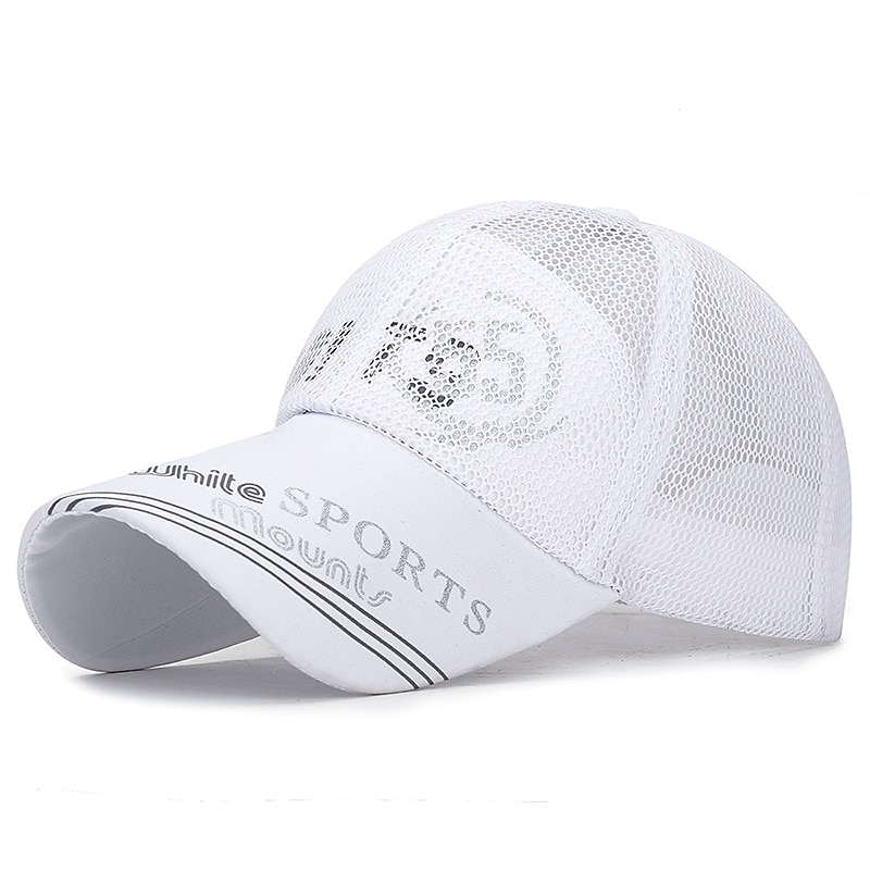 Per uomo Cappellino da baseball Cappello da sole Berretto sportivo Nero Bianco Poliestere Visiera lunga Viaggi Rinfrescante Stile da spiaggia Esterno Da mare Con lettere stampate Regolabile del 2025 a $11.49 –P9