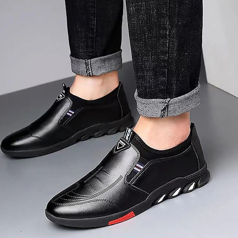 heren instappers voor casual schoenen – bruine kunstleren ademende wandelschoenen met flexibele zool – lichtgewicht modieuze sneakers voor dagelijks gebruik en reizen 2025 - $19.99 –P4