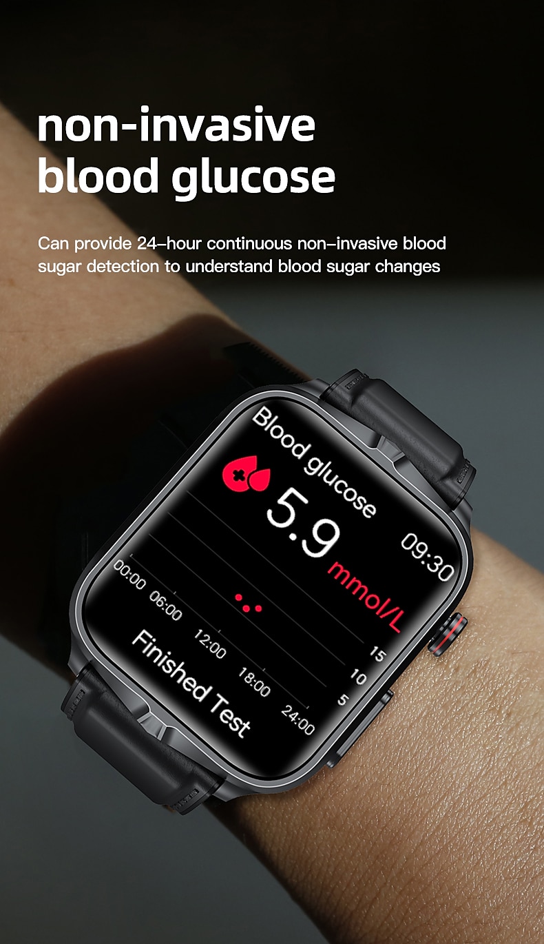 2025年 パルス理学療法 ECG 血糖値 スマートヘルスウォッチ フィットネス ランニングウォッチ Bluetooth 体温モニタリング 万歩計 Android iOS 対応 男女共用 IP68 防水  コレクション – $79.99 –P6