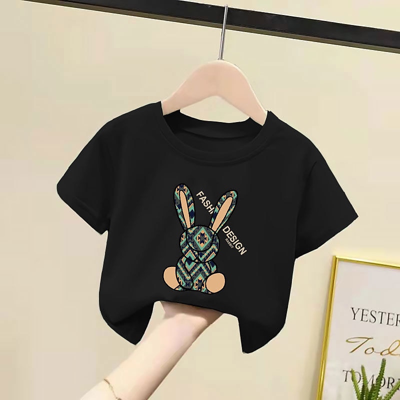 2 Piese Copii Fete Geometric Costum de pantaloni A stabilit Manșon scurt Modă În aer liber Bumbac 3-7 ani Vară Negru Alb Galben 2025 - $13.49 –P11