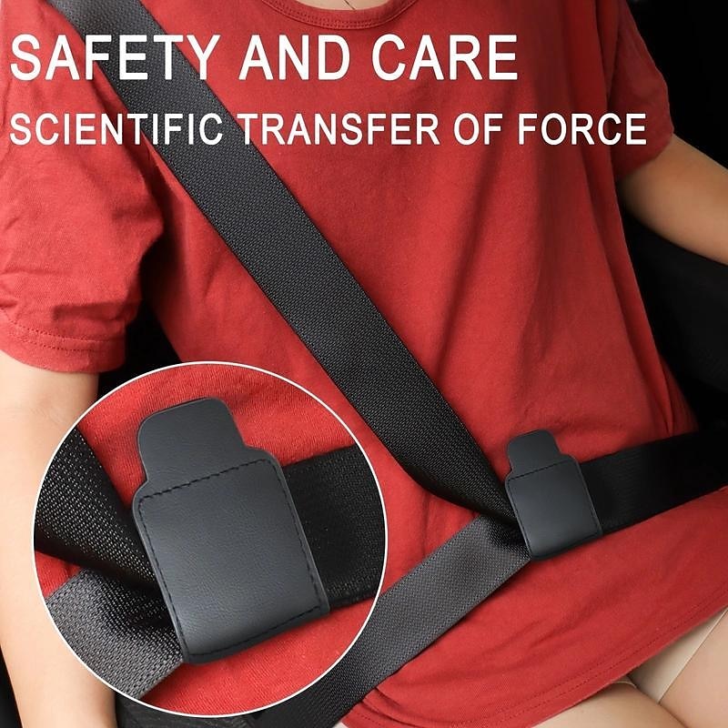2Pcs Car Seat Seat Belt Adjuster Velcro PU Leather Seat Belt For Children Pregnant Women With Limiter Fixed Clip Anti-stretching Neck Belly 2025 - $11.99 –P2
