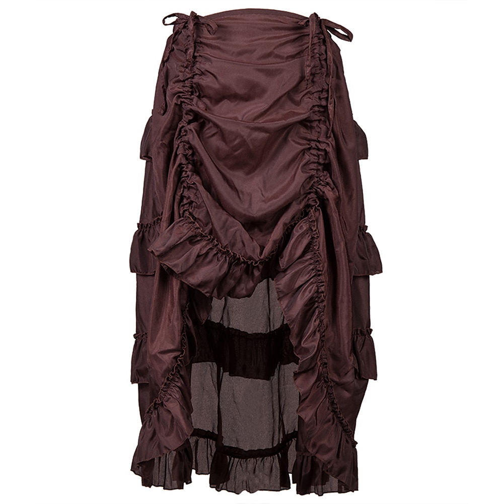 Rétro Vintage Punk et gothique Victoriens Jupe Costume de Cosplay Jupe longue Pirate Femme Cordon Ourlet Asymétrique Couleur unie Halloween Carnaval Carnaval Quotidien Mascarade Adulte Jupe Printemps de 2025 ? $30.99 –P2