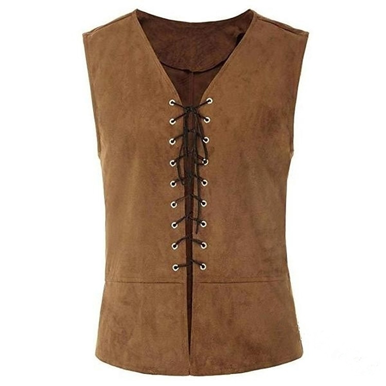 Retrò Vintage Punk & Gotico Medievale Costume Cosplay Gilet Gilet in camoscio Vampiro Pirata Cavaliere Coulisse Costume Per uomo Per donna Unisex Celtico Costumi da pirata Fantasia Halloween del 2025 a $28.99 –P6