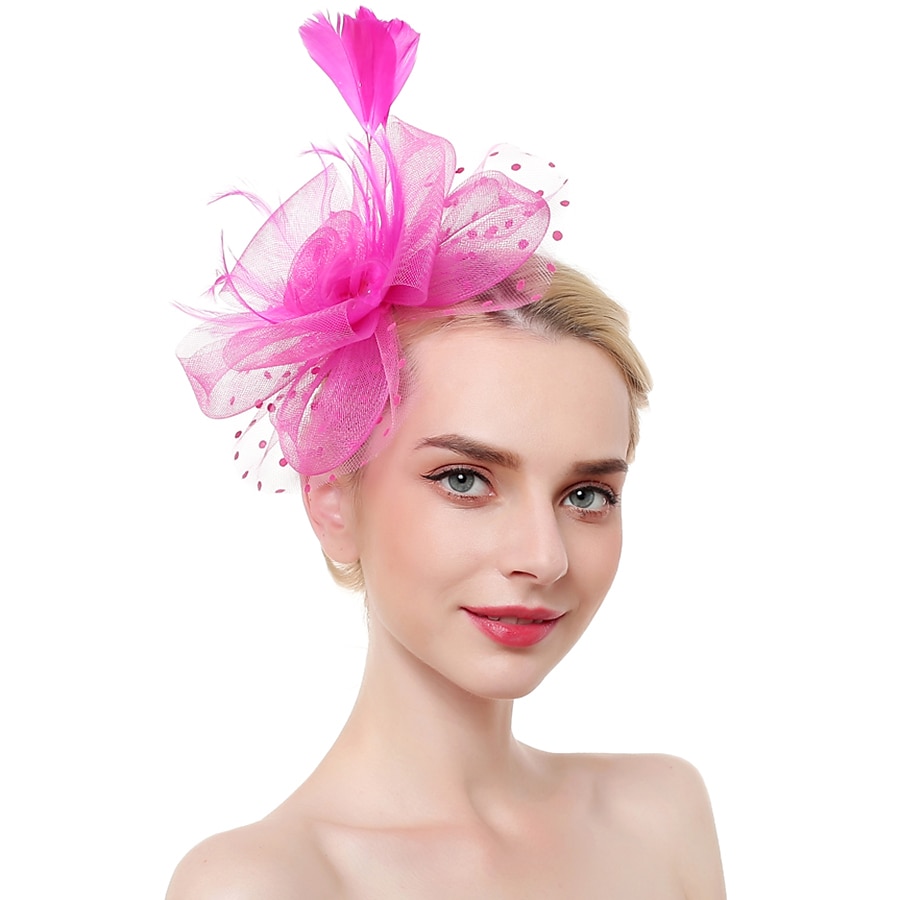 Fascinators Kentucky Derby Hut Kopfbedeckung Organza Fedora Hut Urlaub Cocktail Retro elegant mit Feder Minispot Kopfbedeckung Kopfbedeckung 2025 - $11.49 –P7